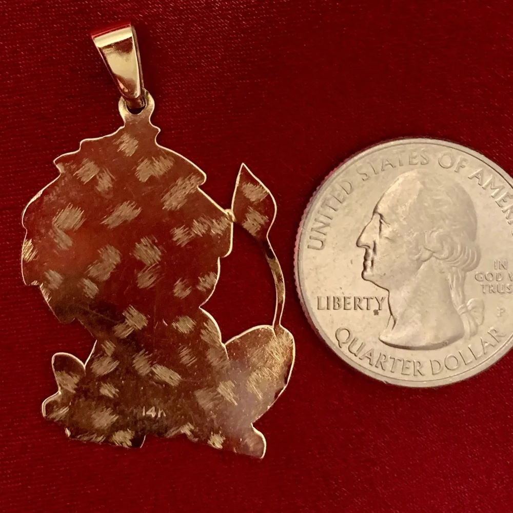 Lion Unisex pendant 14 karat gold. - Picture 3 of 4